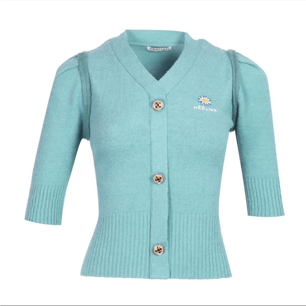 Herlian Daisy Short Cardigan Blue